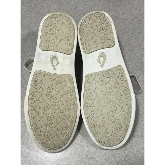 OluKai Women's Pehuea Li Shoe Size 7 Lace Up Sneaker Convertible Gray Tapa Mesh - Picture 7 of 11